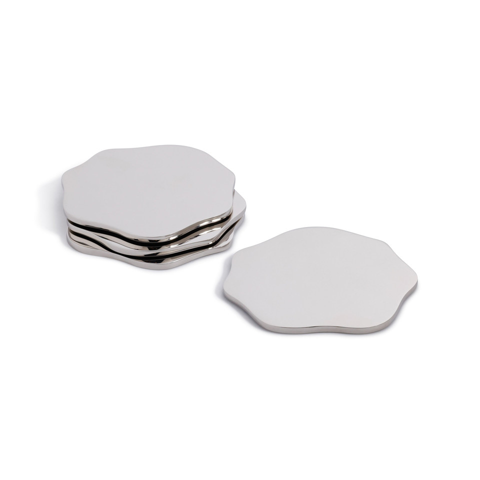 Luna Polished Gold Coasters, Set 4 | Bone & Brass