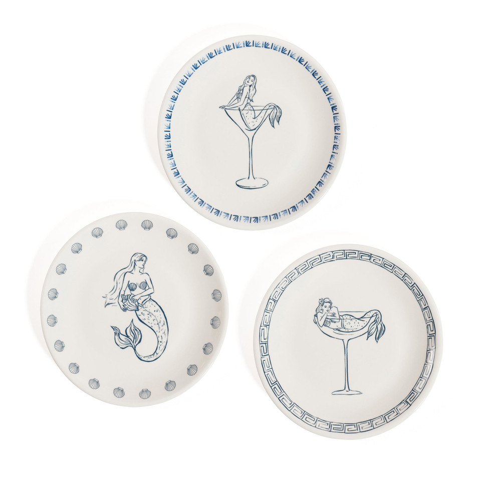 The Salty Mermaid Bar Appetizer Plates, Set of 6 | Bone & Brass