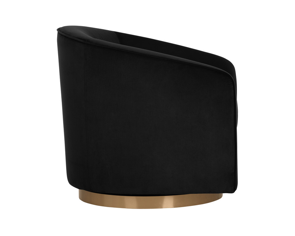 Hazel Swivel Gold - Black Sky Lounge Chair