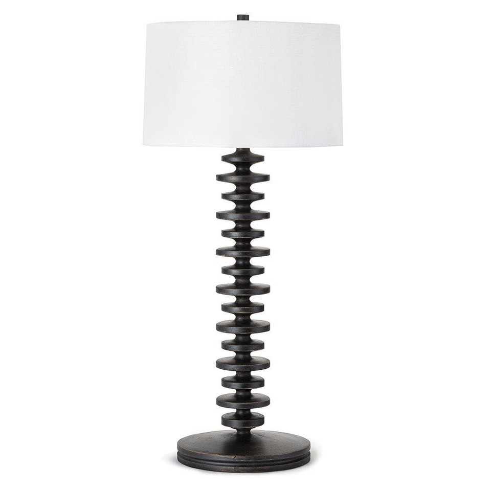 Fishbone Buffet Table Lamp Ebony | Bone & Brass