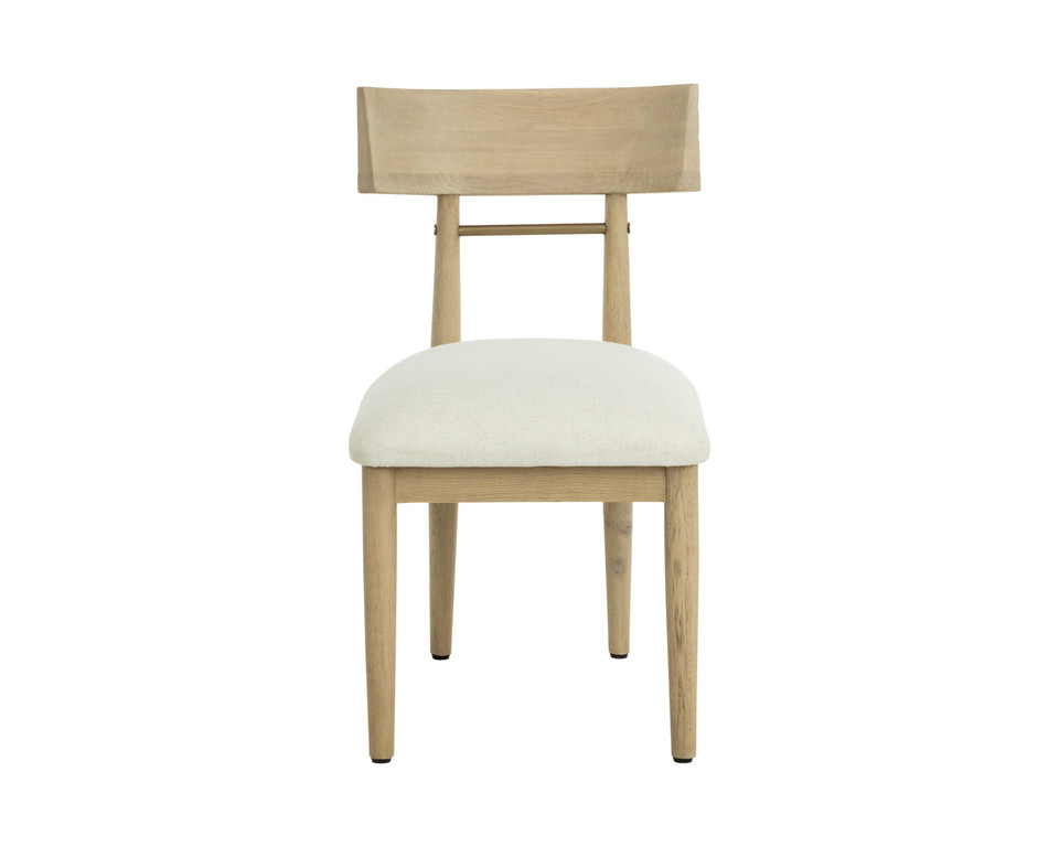 Florian Light Oak - Geralt Linen Dining Chair