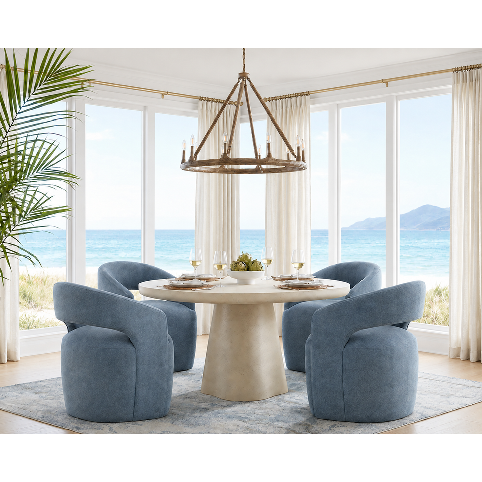 Lloret Wheeled Dining Danny Iceberg Armchair, view 2