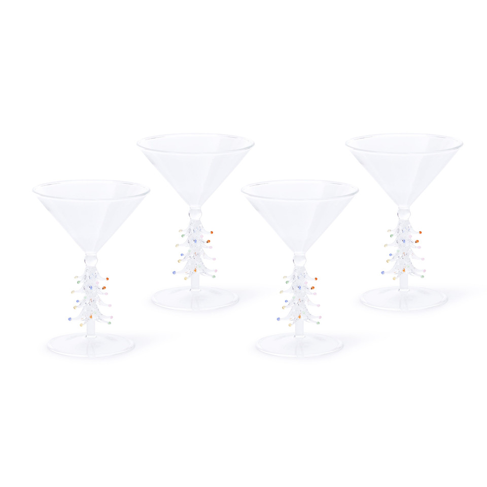 Treetop Cheers Martini Glasses - Holiday Stemware, Set of 4, view 5