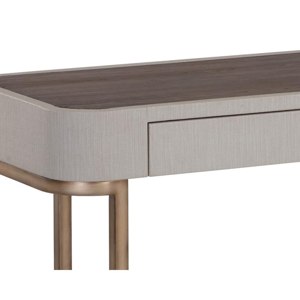 Jamille Cream & Warm Brass Console Table
