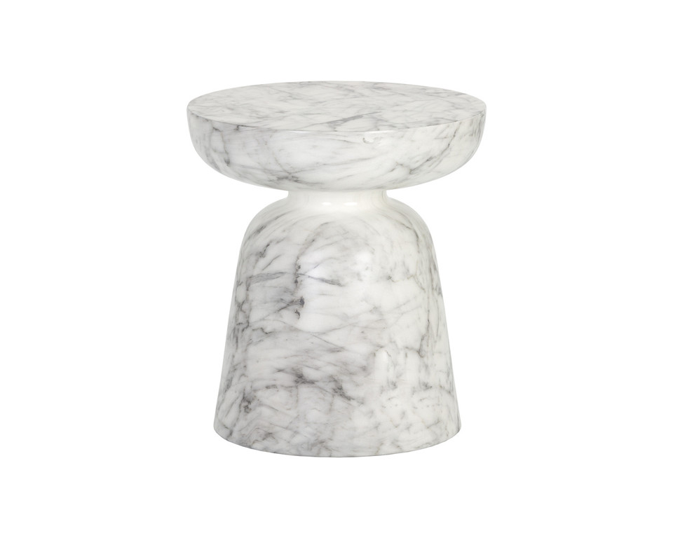 Lucida End Marble Look - White Table