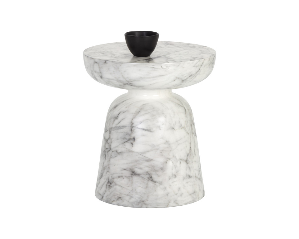Lucida End Marble Look - White Table