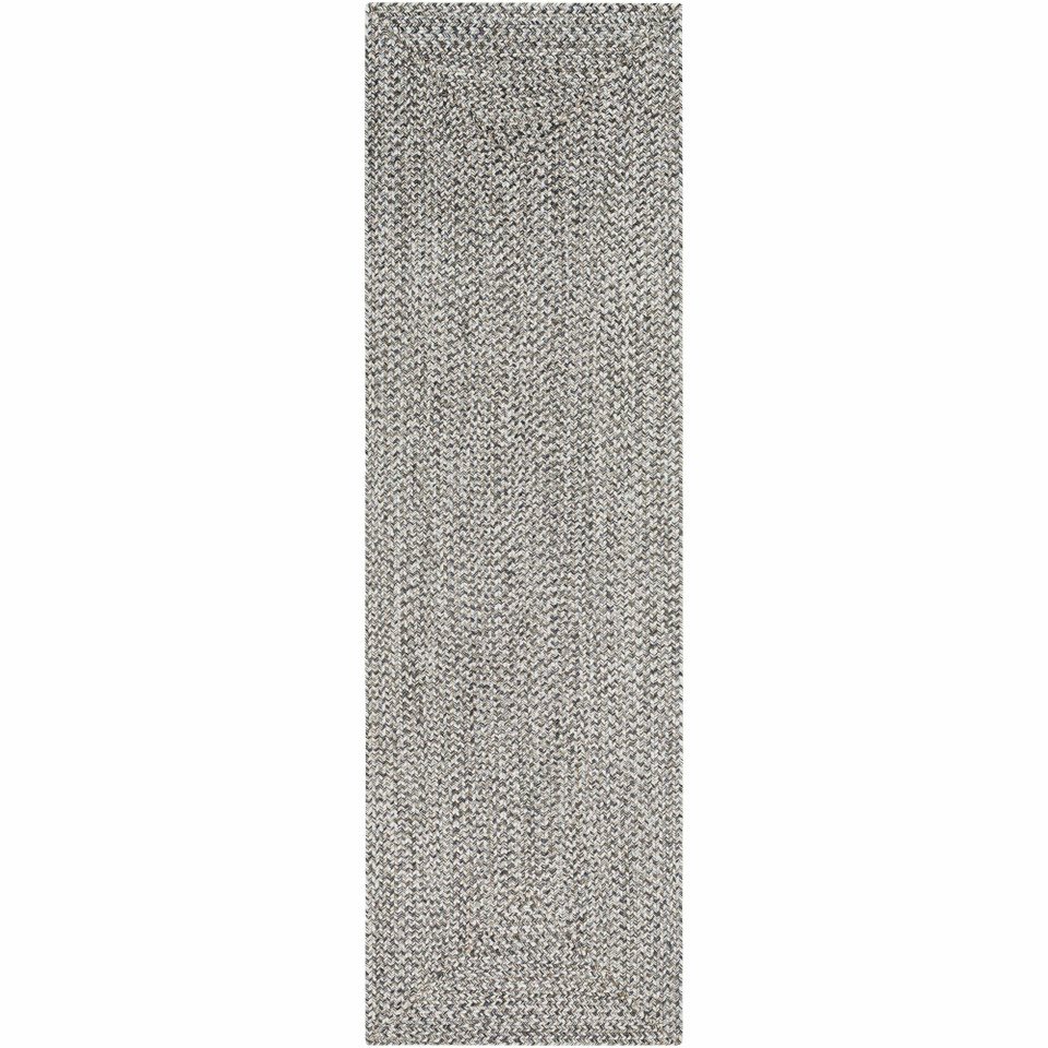 Chesapeake Bay Gray outdoor rug, braided polypropylene, no pile, rectangular shape.