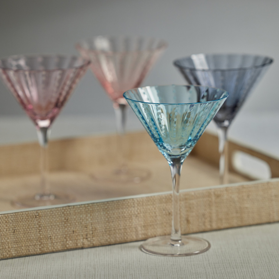 Preston Purple Glass Martini Glasses, Set 4 - Glass Close Up | Bone & Brass