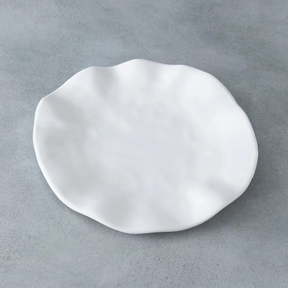Havana White 9" Salad Plate Set of 4 - Plate Top View | Bone & Brass