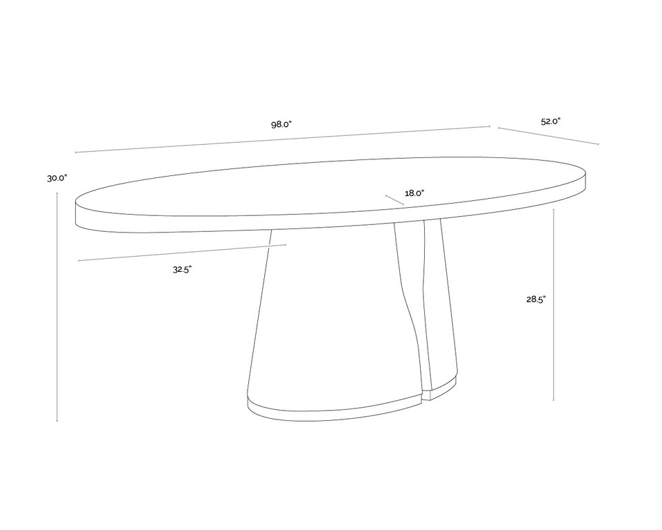 Tasmin 98" Dining Table