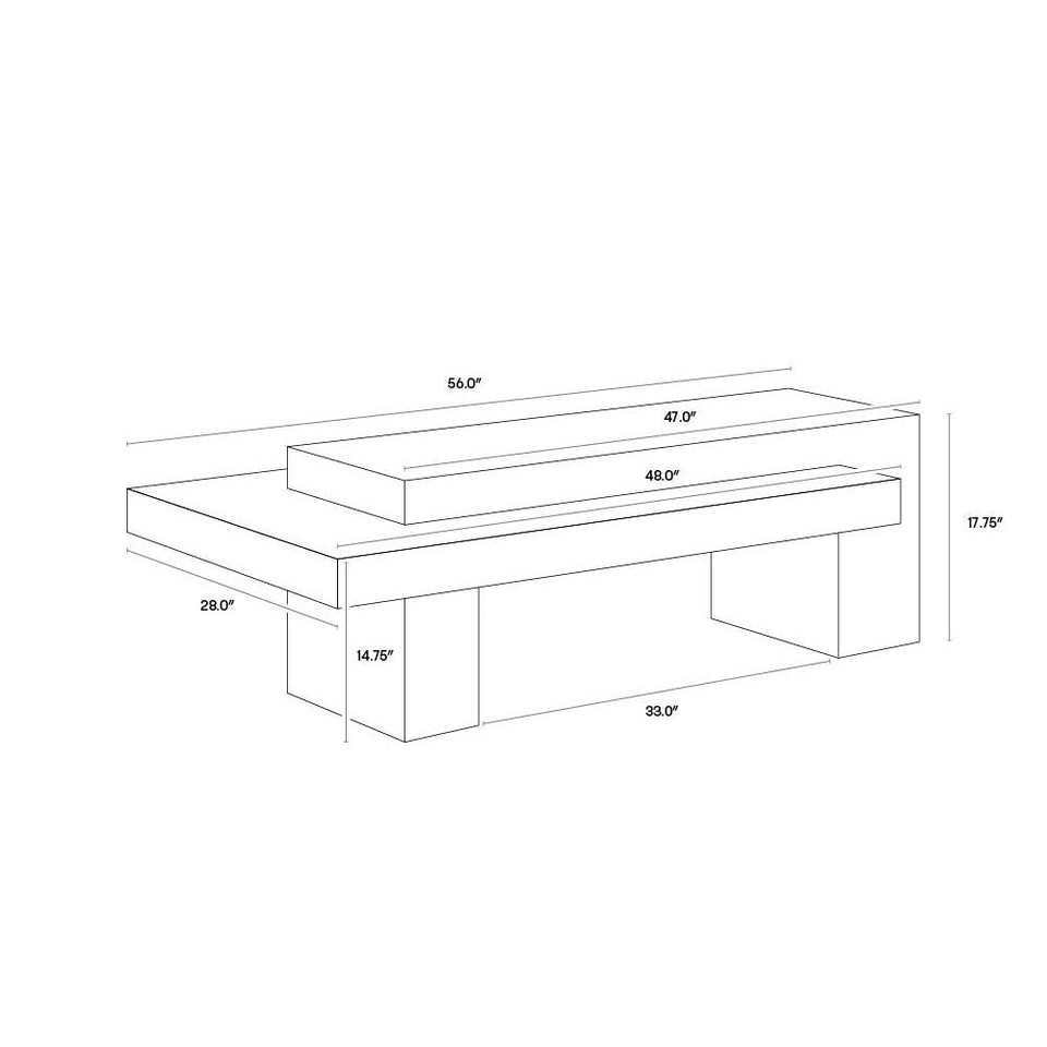 Herriot Dark Brown / Grey Coffee Table, view 2