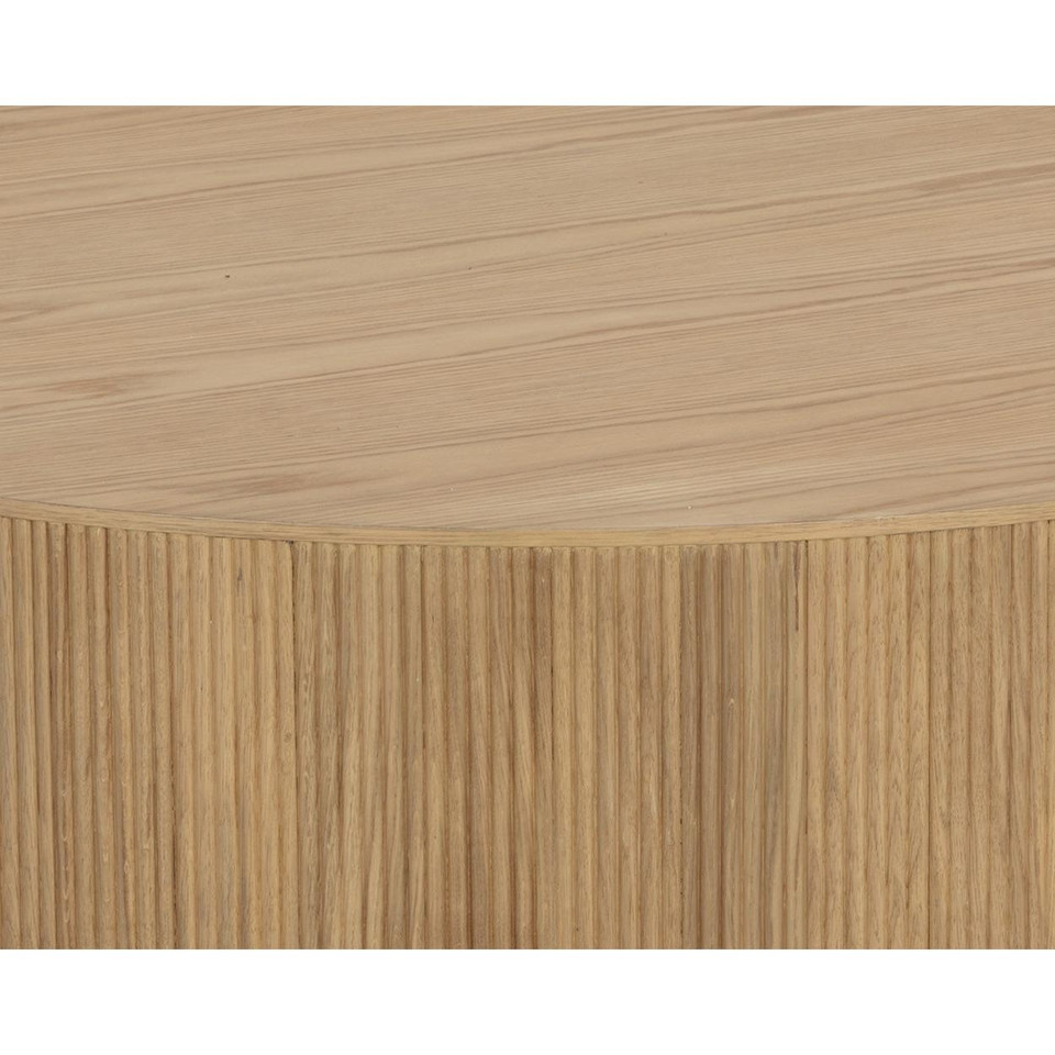 Kalla Round - Rustic Oak Coffee Table, view 2