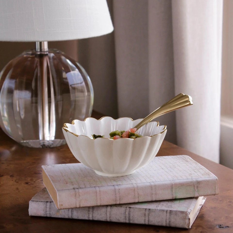 Encanto Vienna Mini Bowl Spoon Cream White - Bowl Side View | Bone & Brass