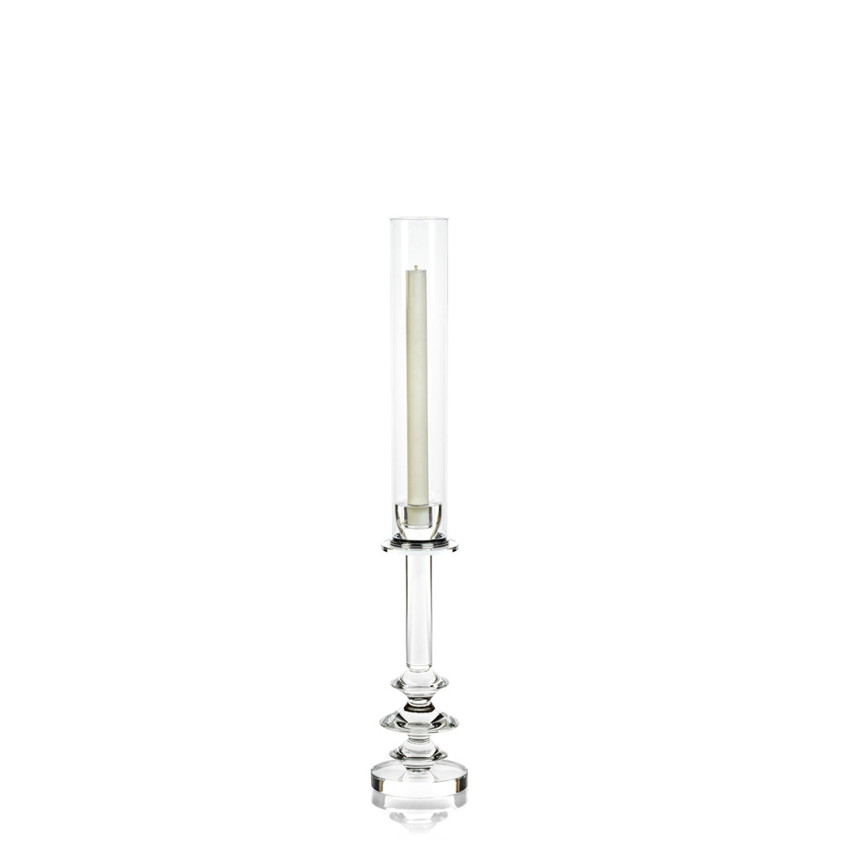 Valentina Small Crystal Glass Candle Holder | Bone & Brass