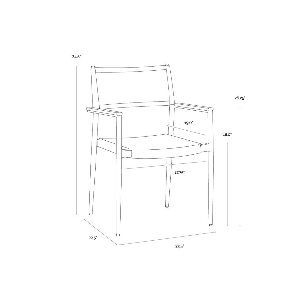 Nava Stackable Dining Black Armchair, view 4