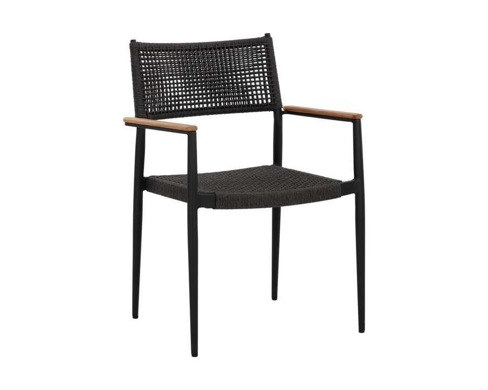 Nava Stackable Dining Black Armchair