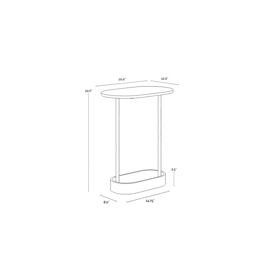 Eden End Table - White Marble - Table Top View | Bone & Brass