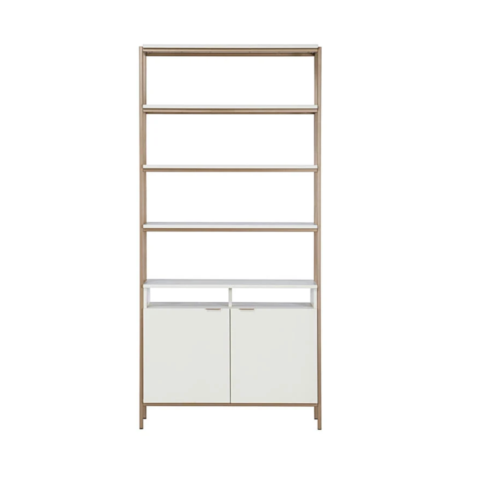 Ambrose Modular Large Champagne Gold & Cream Bookcase, view 4