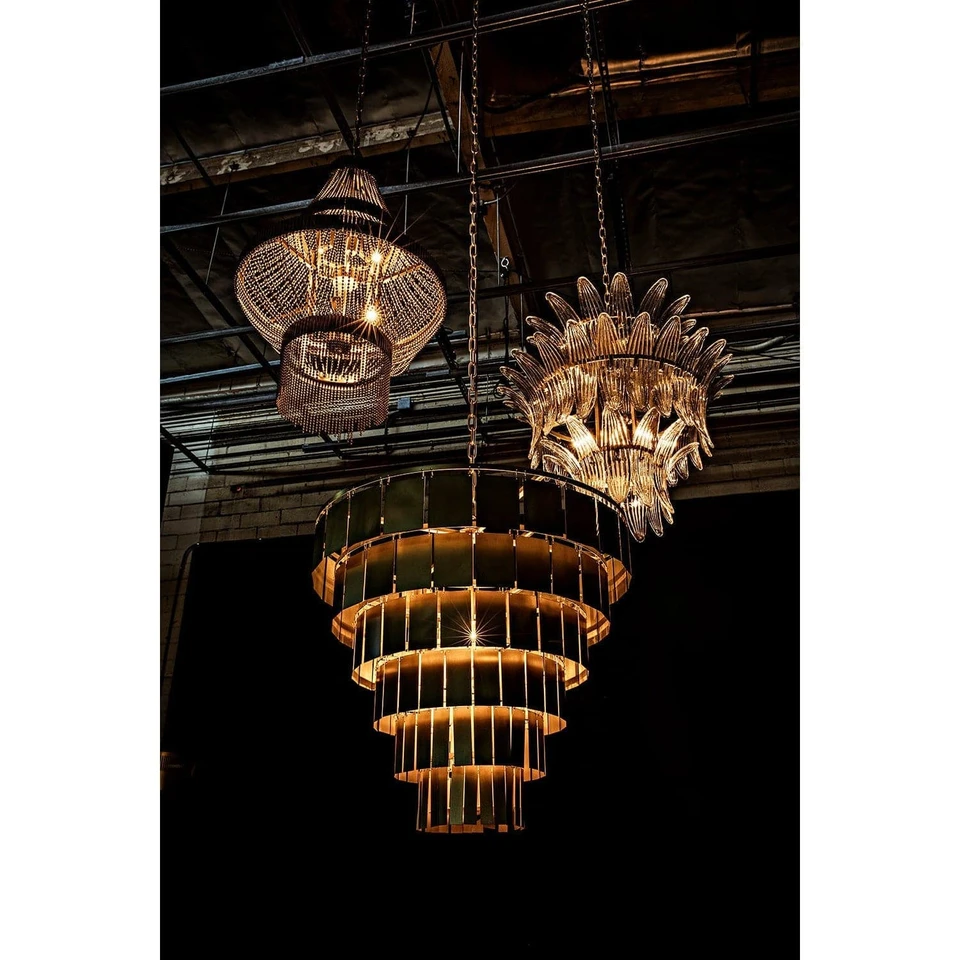 King 3-Tier Crystal Chandelier, view 3