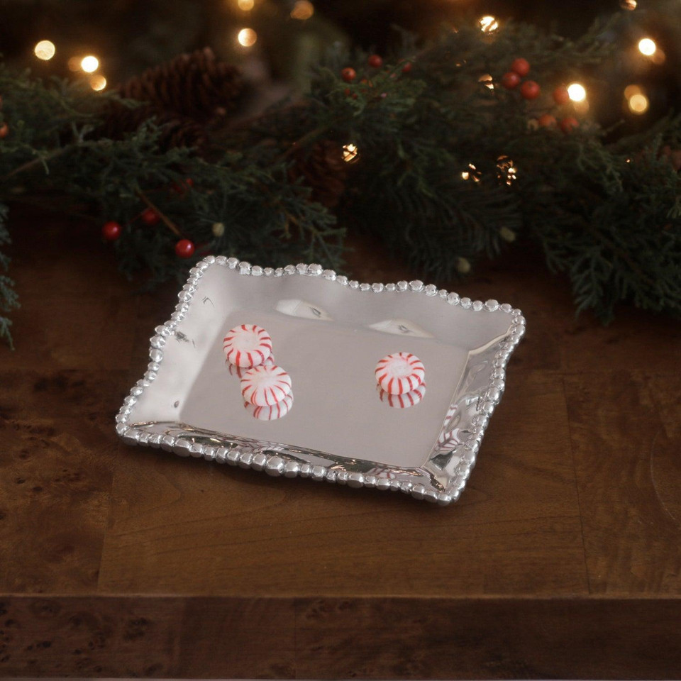 Giftables Organic Pearl Rectangular Tray - Tray Side View | Bone & Brass