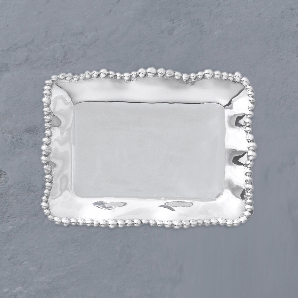Giftables Organic Pearl Rectangular Tray - Tray Top View | Bone & Brass