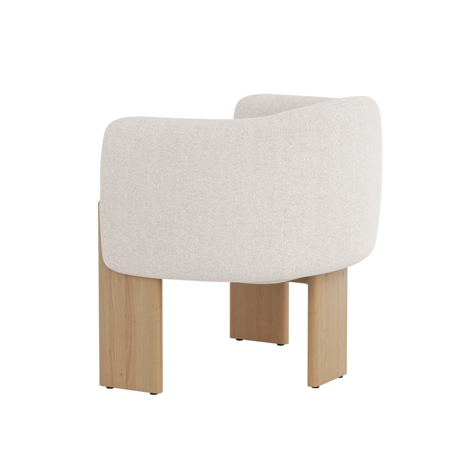 Trine Rustic Oak - Dove Cream Lounge Chair, view 3