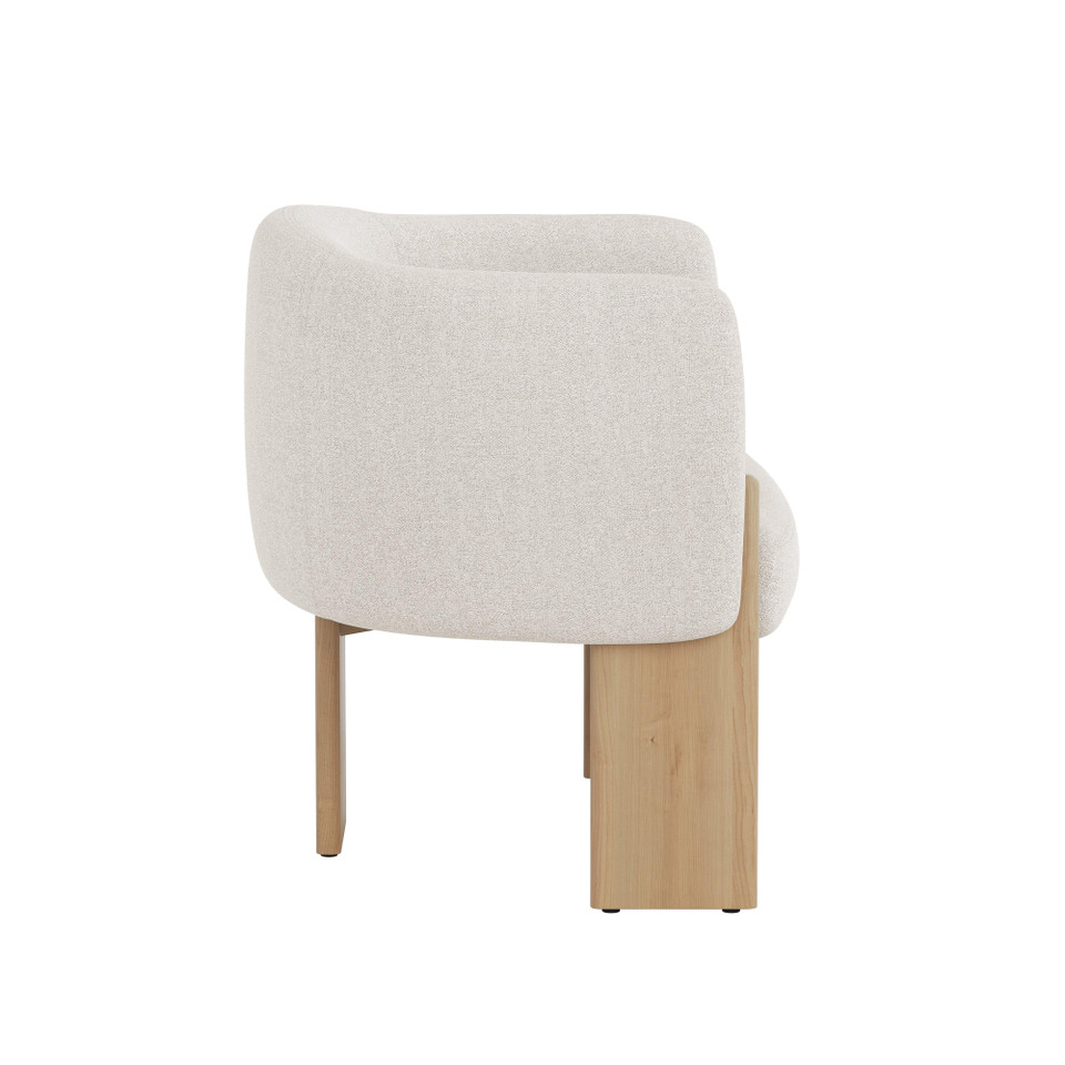 Trine Rustic Oak - Dove Cream Lounge Chair, view 11