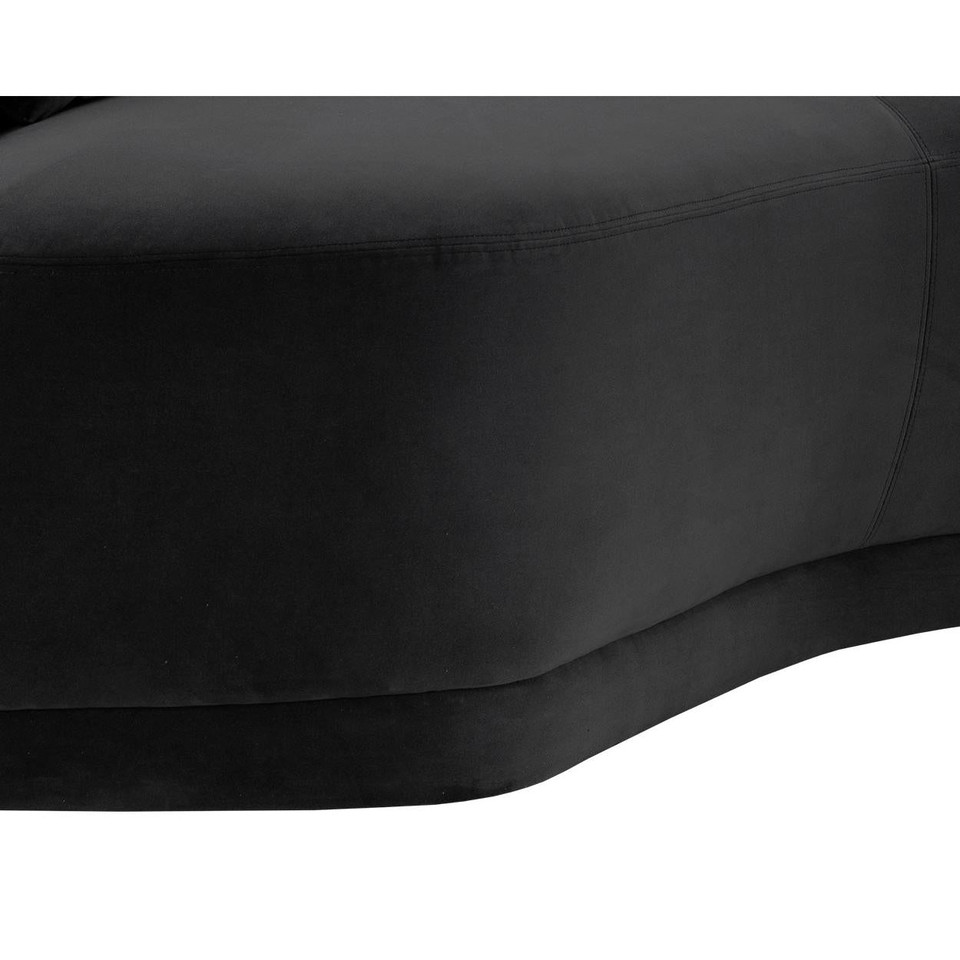 Soraya Charcoal Grey Curved Sofa, view 5