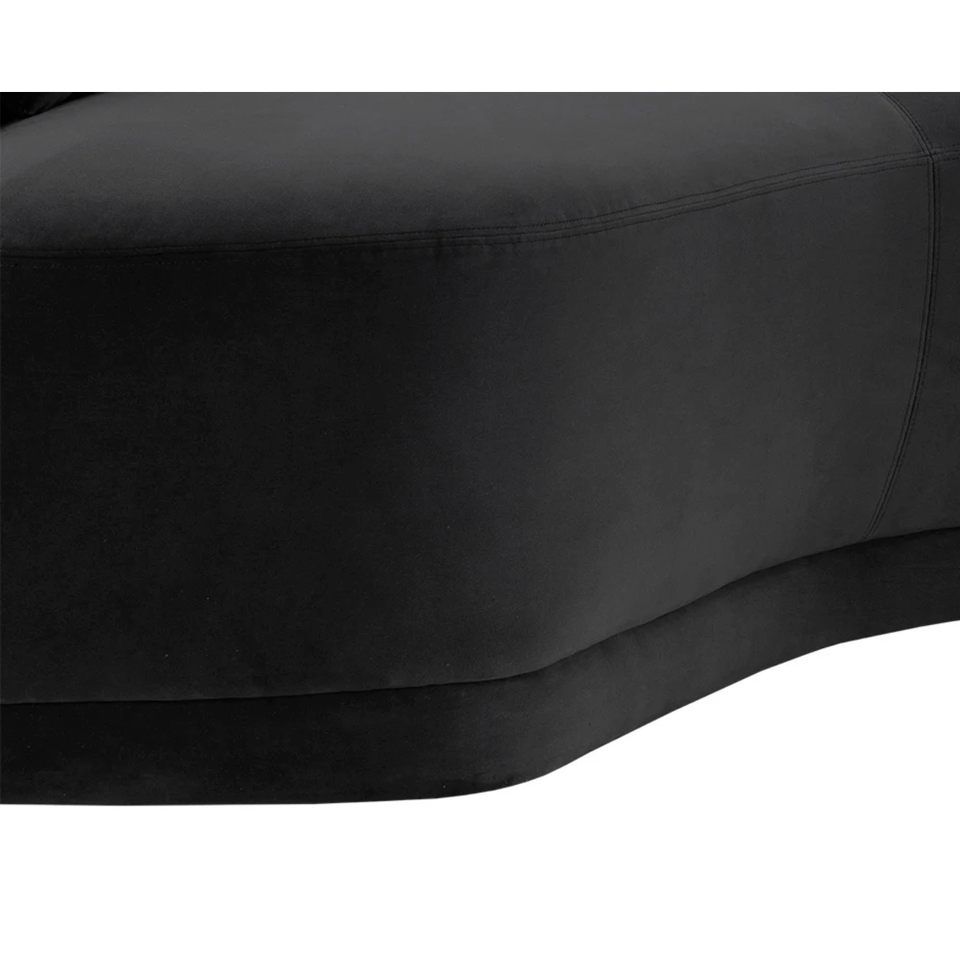 Soraya Charcoal Grey Curved Sofa, view 8