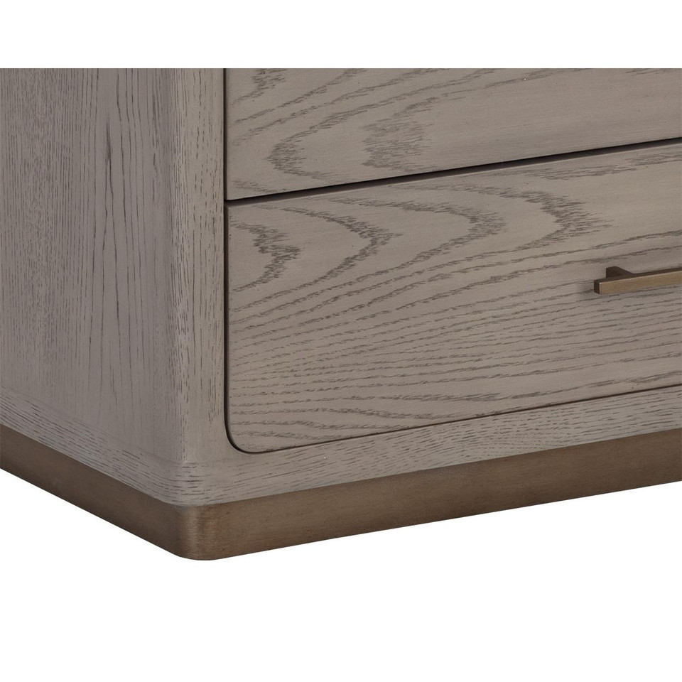 Danette Grey Oak Nightstand, view 4
