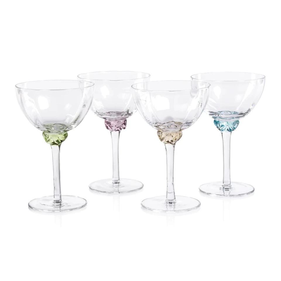 Colleen Jewel Stem Martini Cocktail Glasses, Set of 4 | Bone & Brass