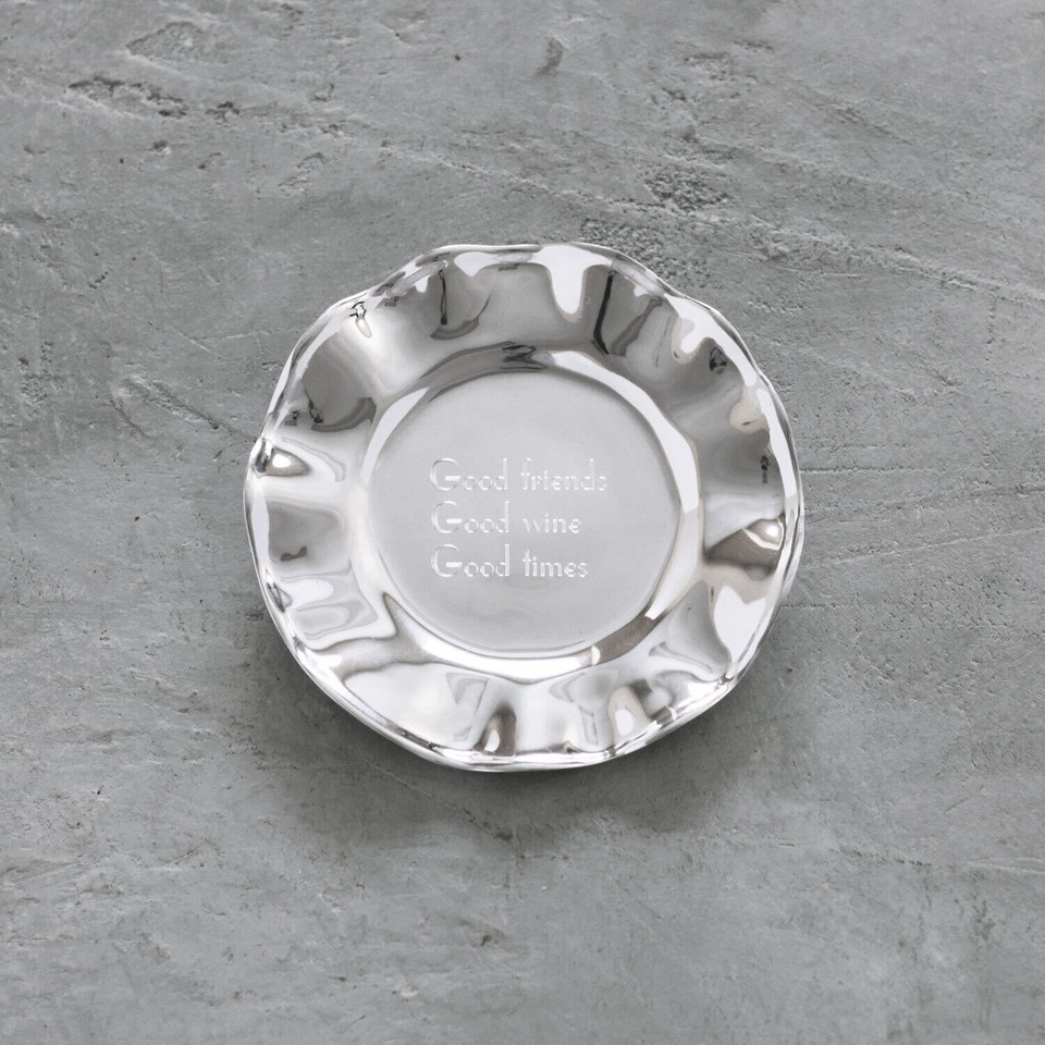 Giftables Vento Wine Plate "Good friends, Good wine, Good times" - Plate Detail | Bone & Brass