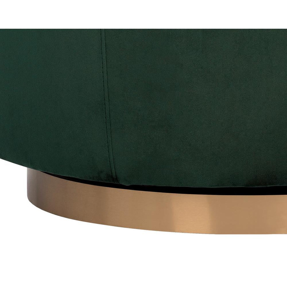 Hazel Swivel Gold - Deep Green Sky Lounge Chair, view 5