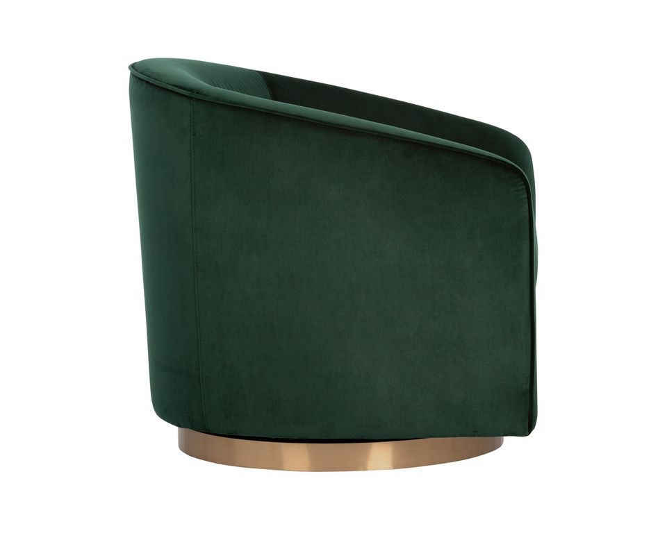 Hazel Swivel Gold - Deep Green Sky Lounge Chair