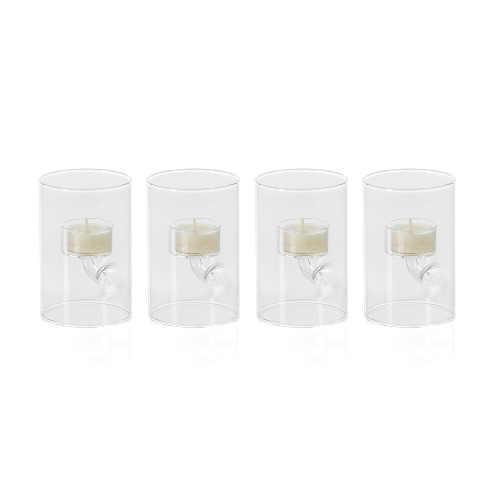 Kelsey Suspended Glass Tealight Holder, Extra Small, Set of 4 - Tealight Holder View | Bone & Brass