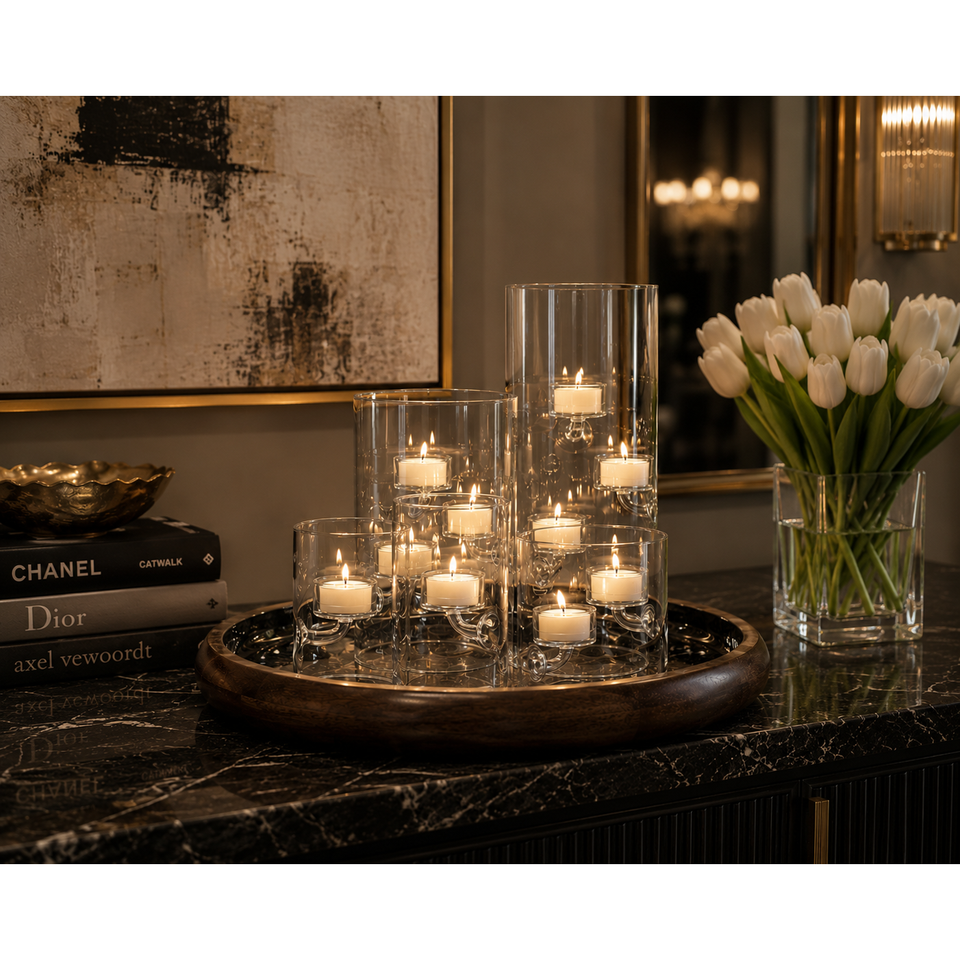 Kelsey Suspended Glass Tealight Holder, Extra Small, Set of 4, view 3