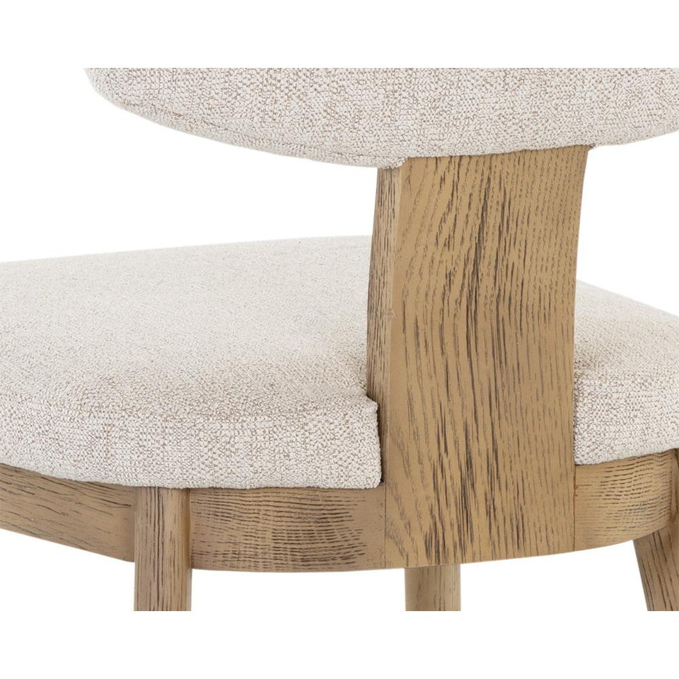 Rickett Weathered Oak - Dove Cream Dining Chair, view 3