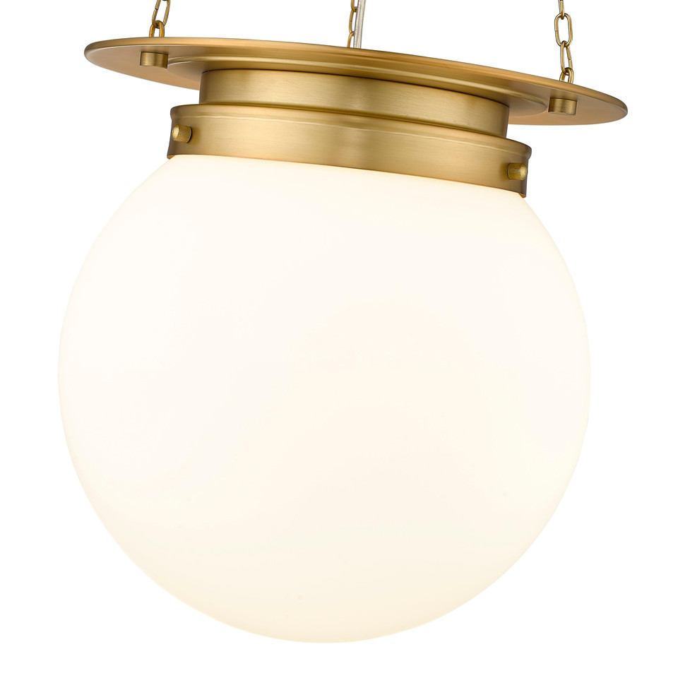Heritage Brass Calhoun Milk Glass Pendant, view 3