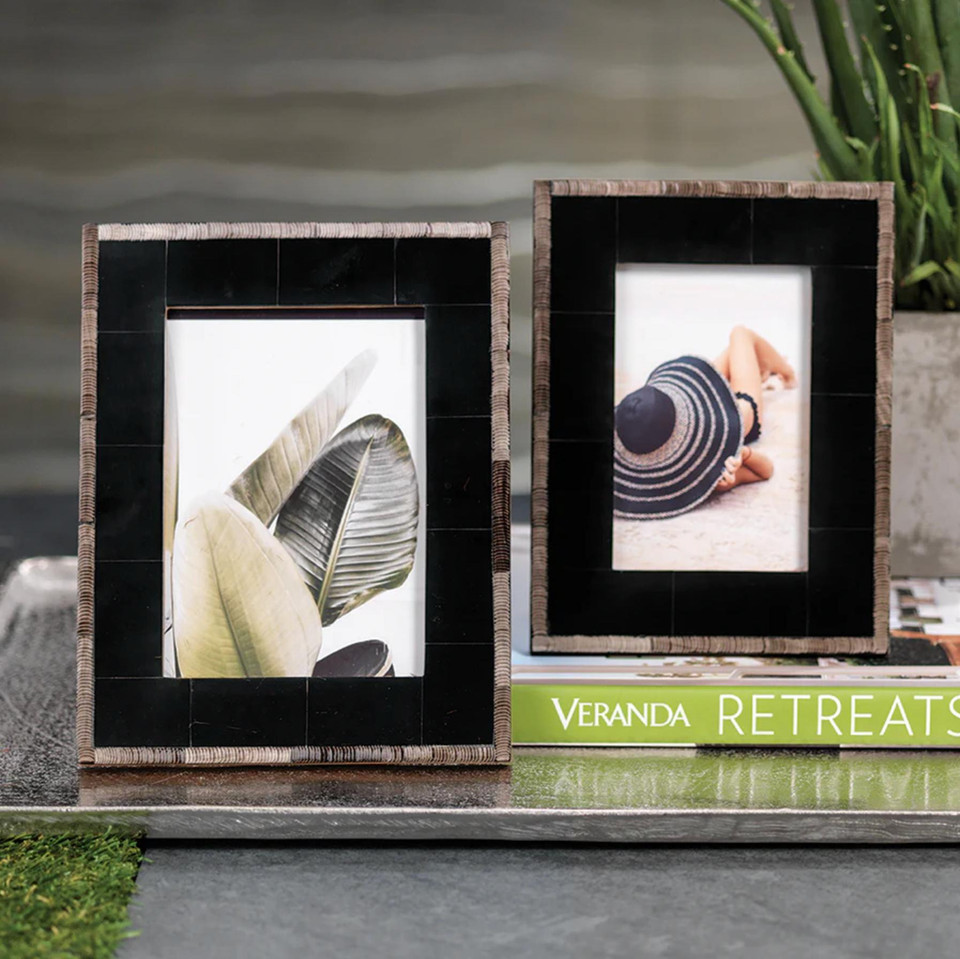 Palm Desert Chiseled Horn Photo Frame 4x6 - Frame Detail | Bone & Brass