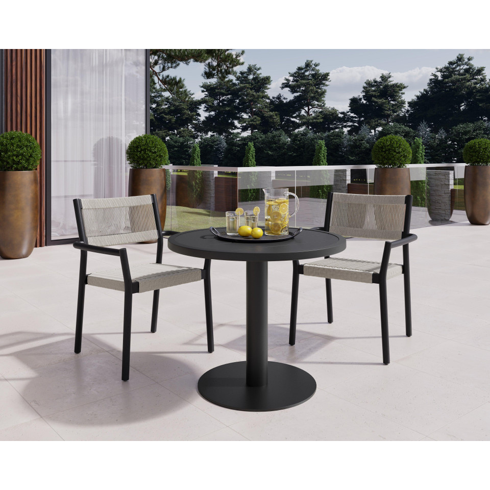 Kavala Stackable Dining Charcoal Armchair, view 4