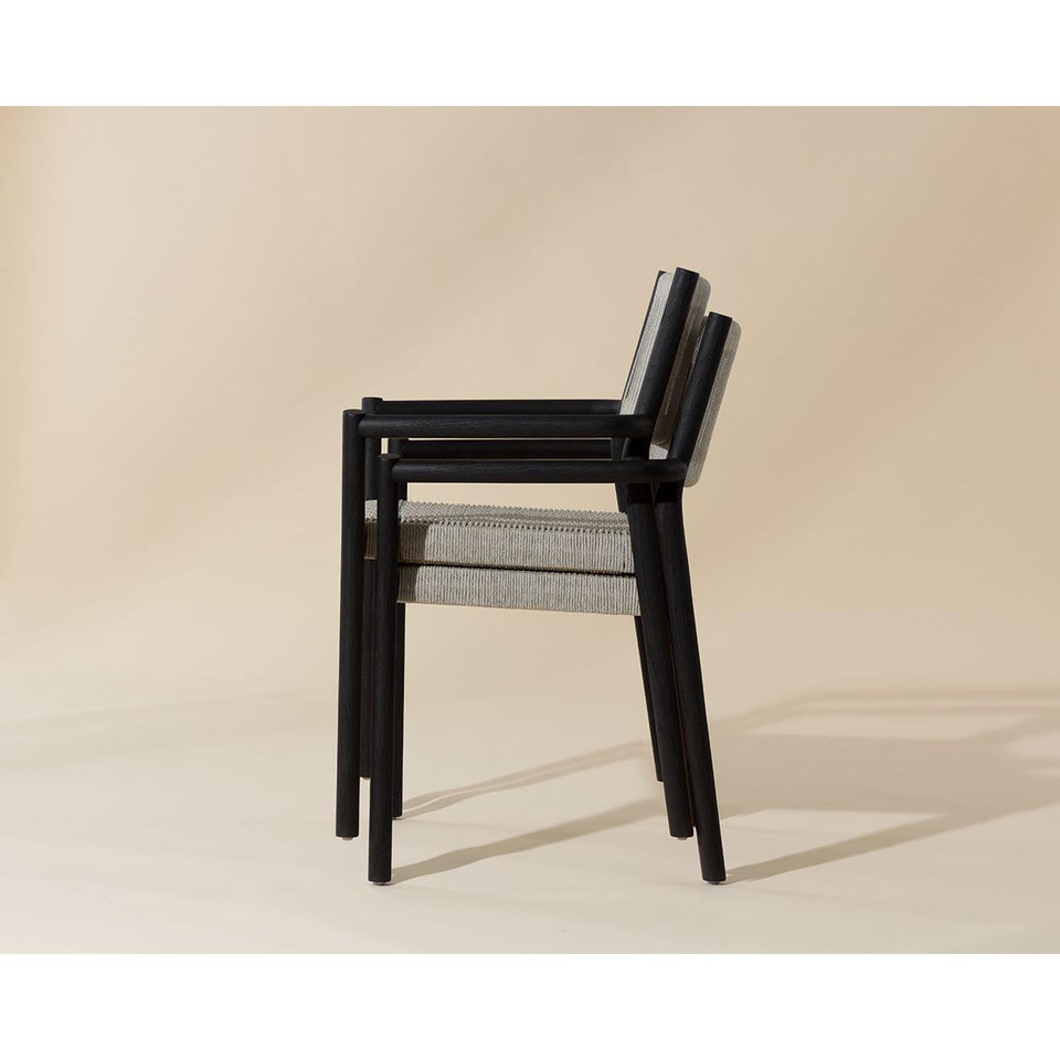 Kavala Stackable Dining Charcoal Armchair