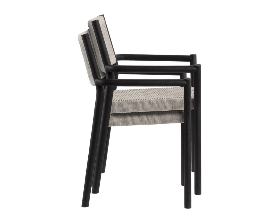 Kavala Stackable Dining Charcoal Armchair