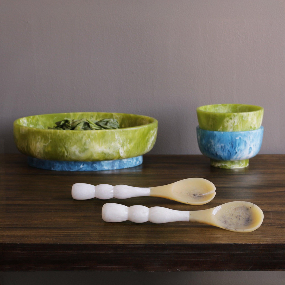 Resin Rio White Bubble Salad Servers, view 7