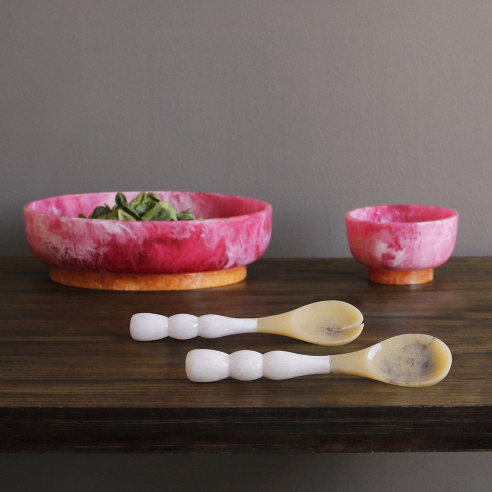 Resin Rio White Bubble Salad Servers, view 8