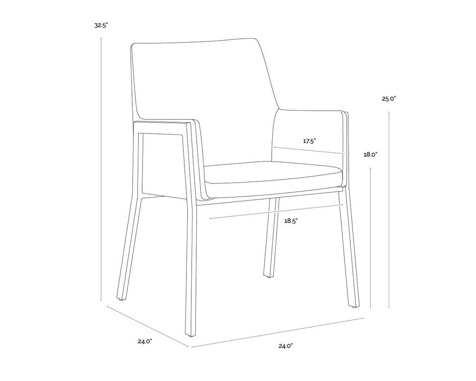 Bernadette Dining Bravo Cognac Armchair