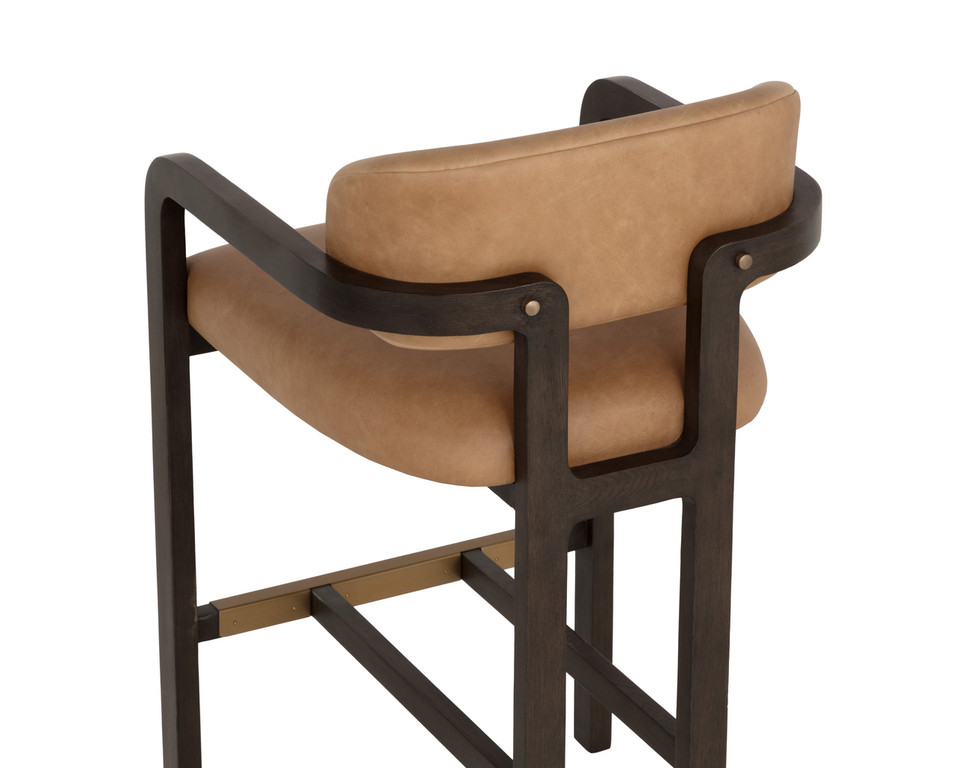 Madrone Barstool Brown - Ludlow Sesame Leather