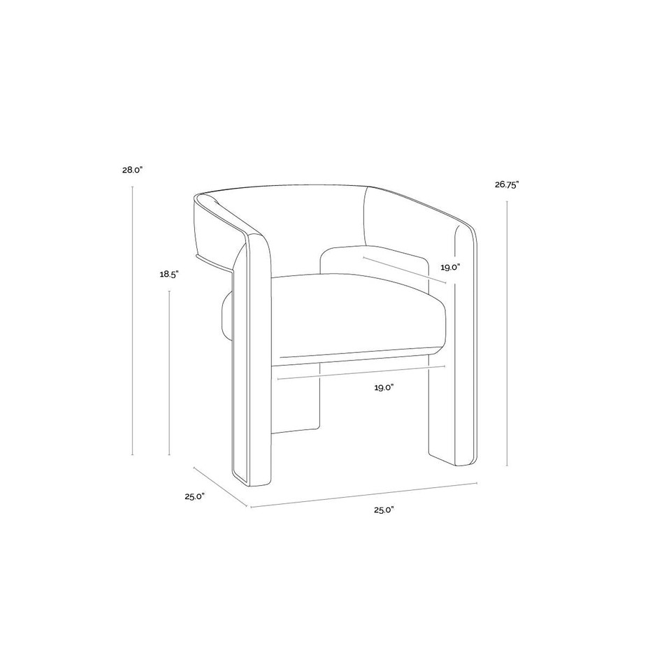 Krasner Dining Rhapsody Sand Armchair, view 4