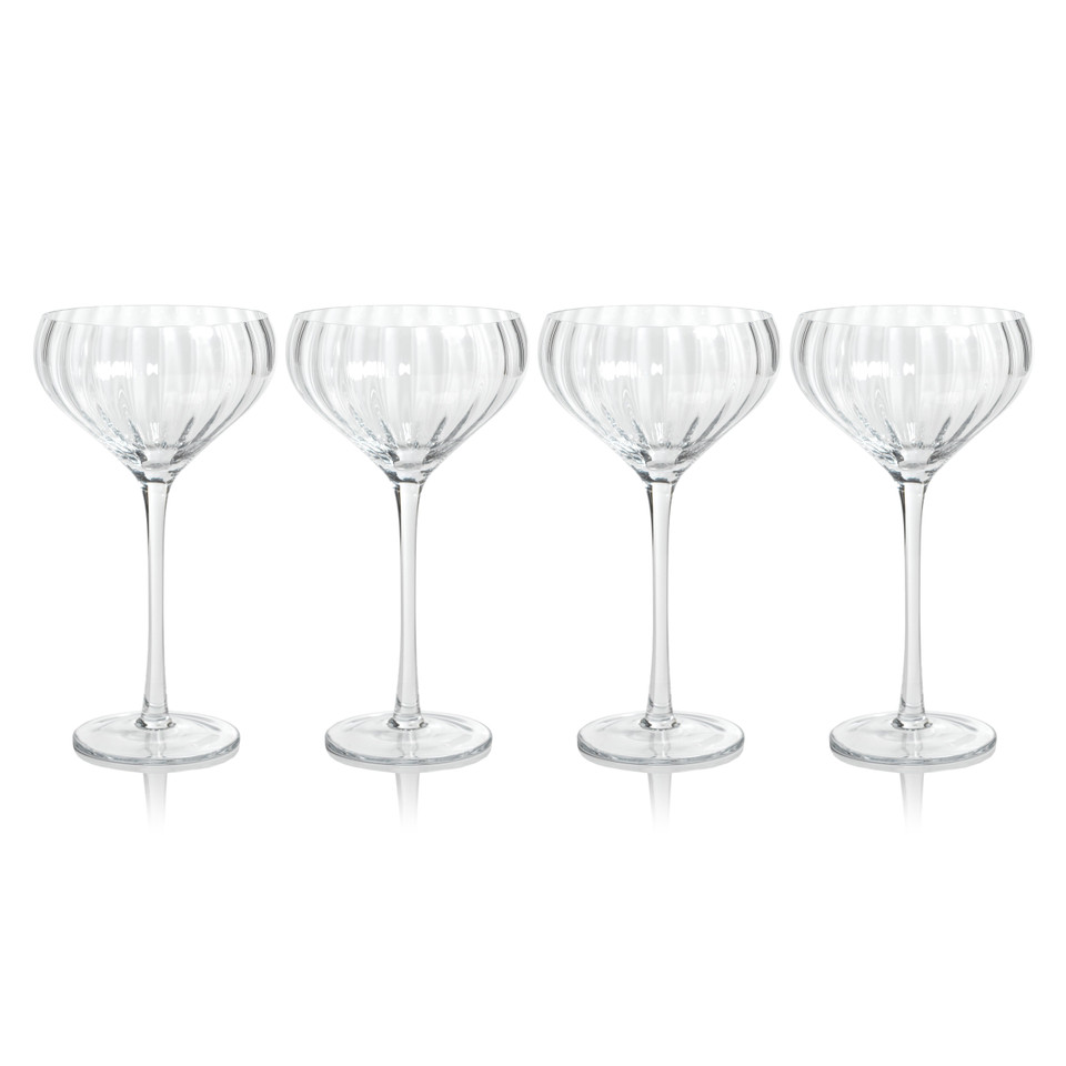 Madden Optic Cocktail Glasses, Set 4 - Glass Close Up | Bone & Brass