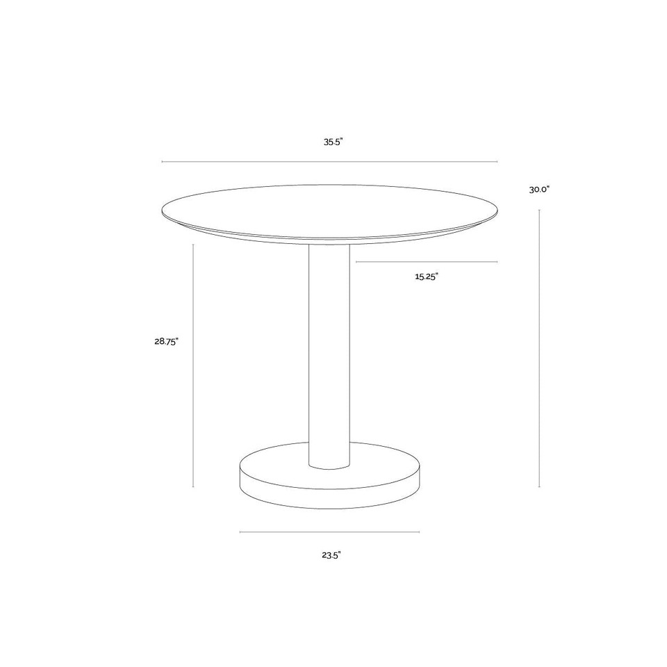 Monaco Bistro Gold - Grey Marble / Charcoal Grey - 35.5" Table, view 4