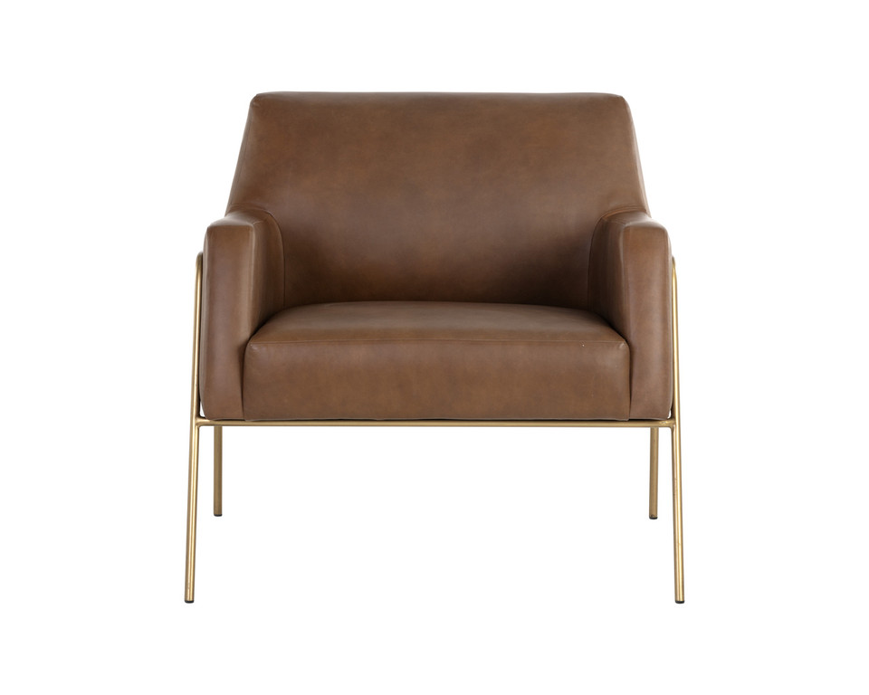 Cybil Vintage Caramel Leather Lounge Chair